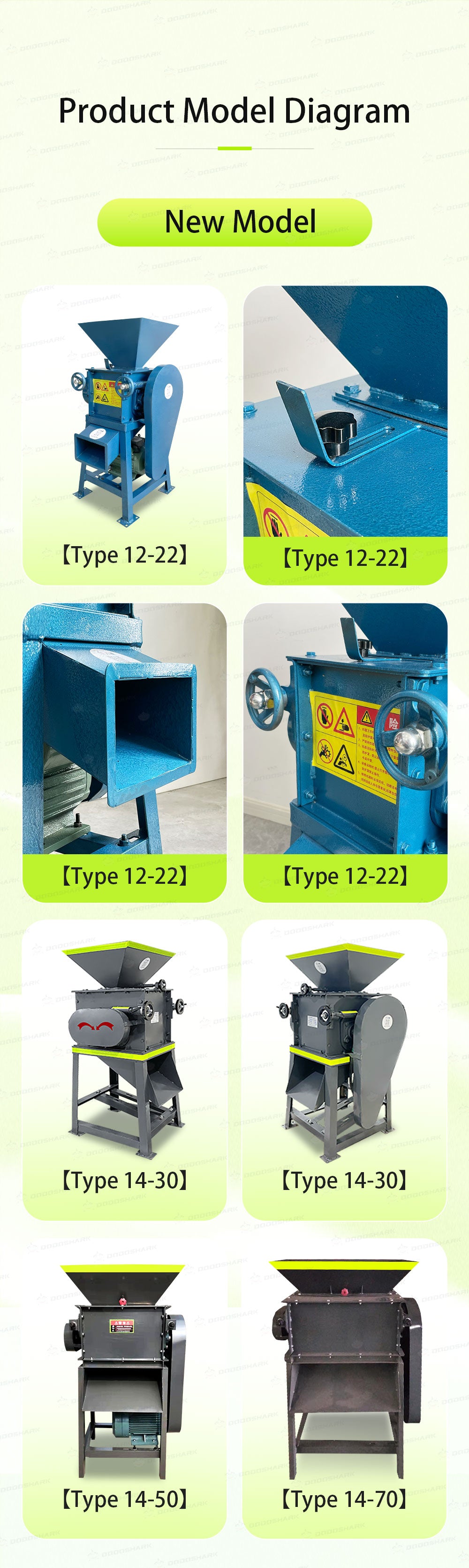 Dodoshark Commercial Double Roller Crusher | Grain Cracker for Corn, Peanuts, Sorghum, Soybeans (Farming & Food Processing) - Dodoshark