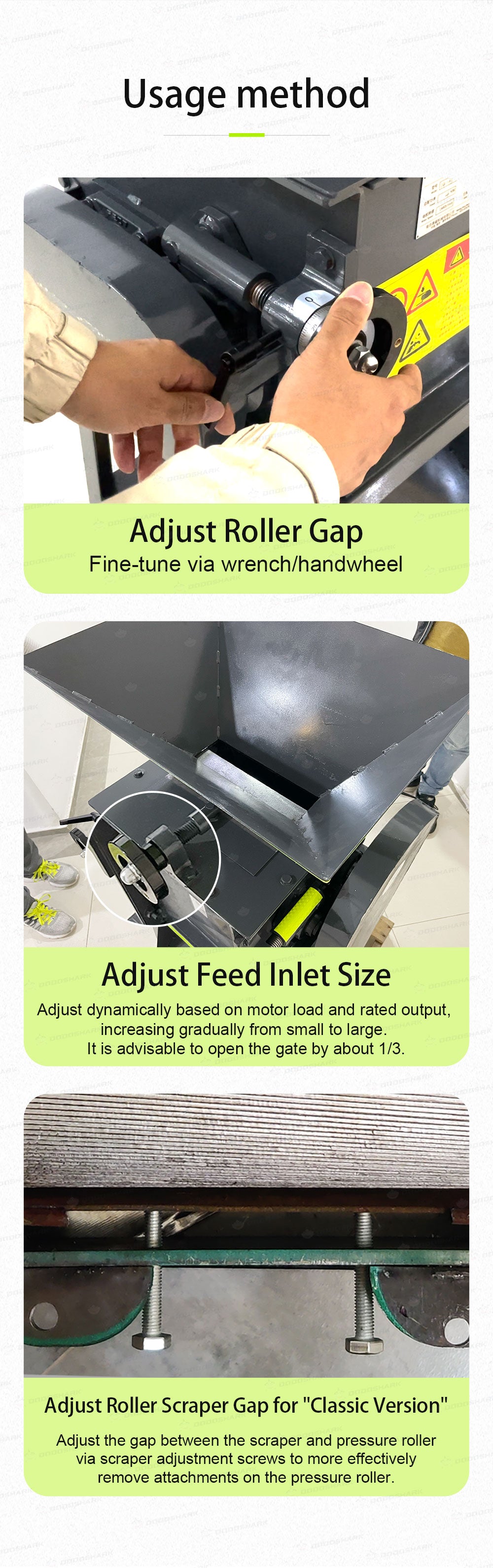 Dodoshark Commercial Double Roller Crusher | Grain Cracker for Corn, Peanuts, Sorghum, Soybeans (Farming & Food Processing) - Dodoshark