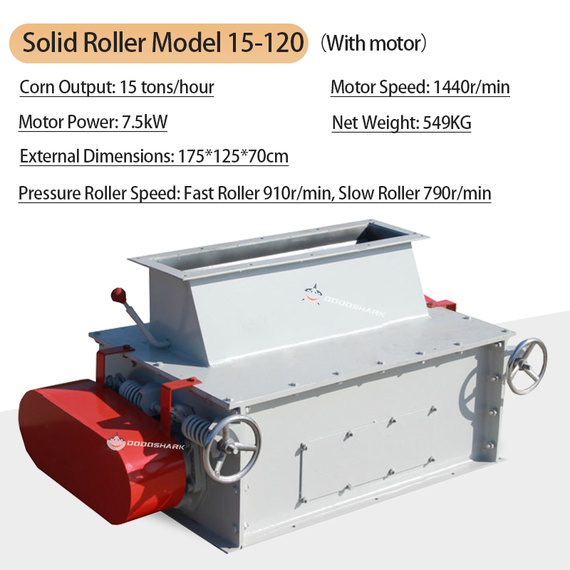 Dodoshark Commercial Double Roller Crusher | Grain Cracker for Corn, Peanuts, Sorghum, Soybeans (Farming & Food Processing) -