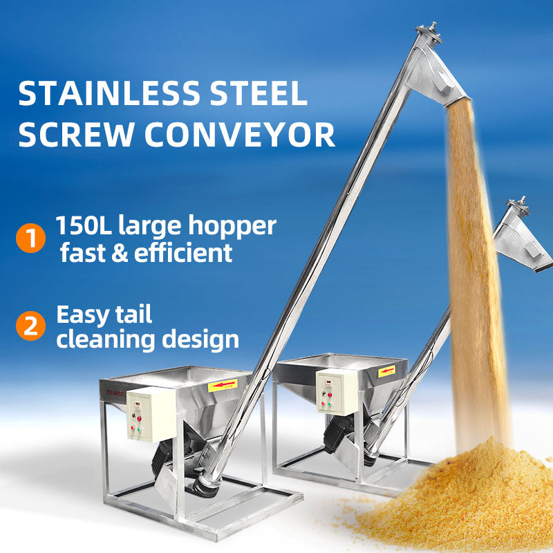 Dodoshark Stainless Steel Spiral Conveyor | 304/201 Screw Feeder for Powder & Granules | Durable Industrial Material Conveyor