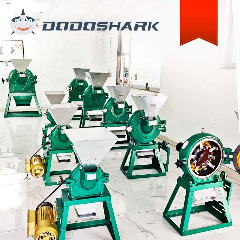 Dodoshark factory production of stainless steel tooth disc grinders — commercial-grade spice and grain milling machines