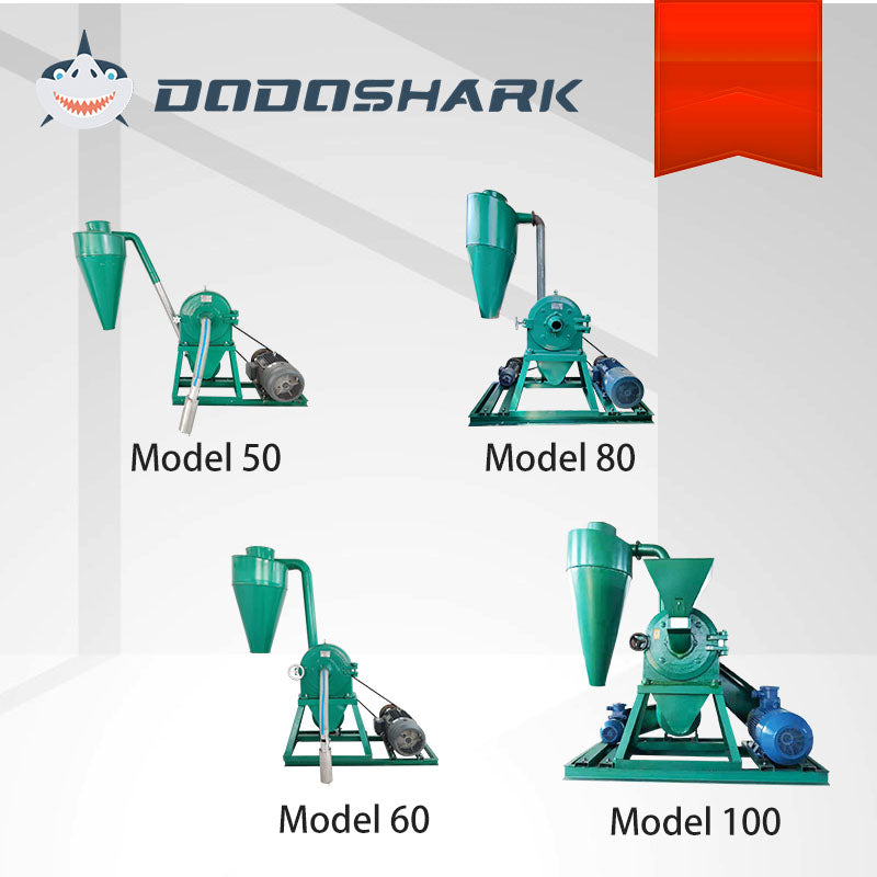 Dodoshark stainless steel tooth disc grinder lineup — multi-model display for industrial and commercial grinding applications