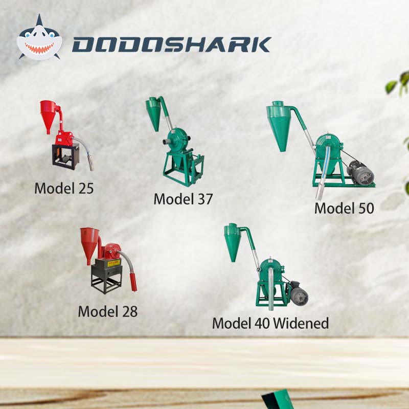 Dodoshark stainless steel tooth disc grinder lineup — multi-model display for industrial and commercial grinding applications