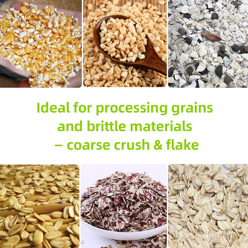 Dodoshark Commercial Double Roller Crusher | Grain Cracker for Corn, Peanuts, Sorghum, Soybeans (Farming & Food Processing) - Dodoshark