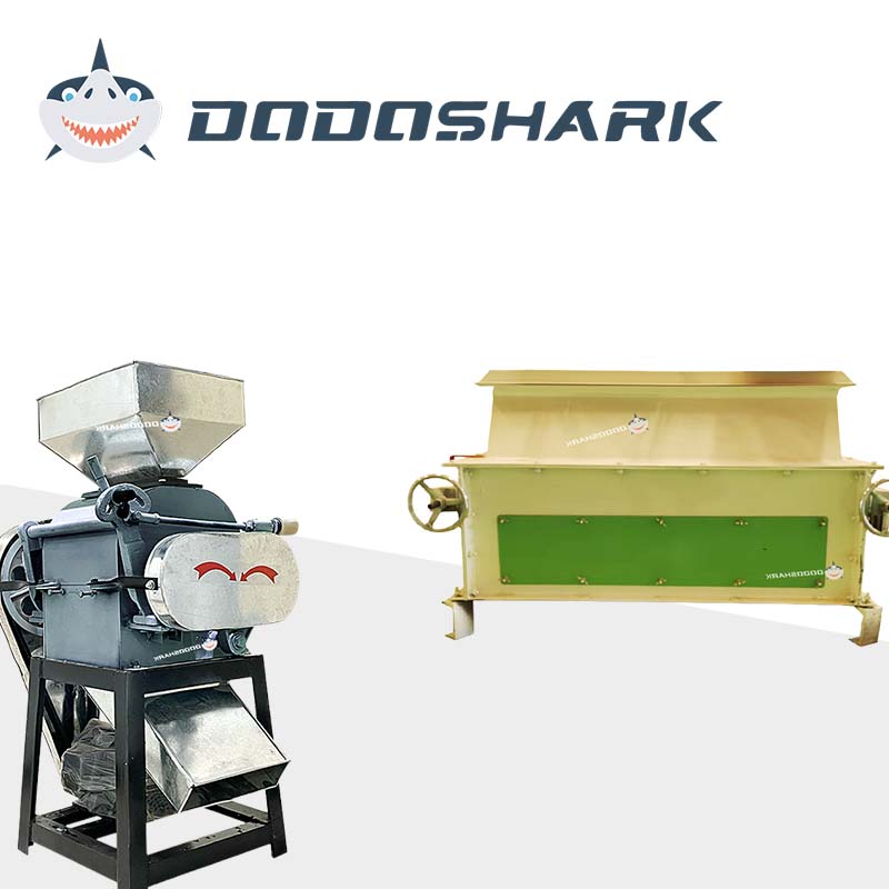 Dodoshark Commercial Double Roller Crusher | Grain Cracker for Corn, Peanuts, Sorghum, Soybeans (Farming & Food Processing) - Dodoshark
