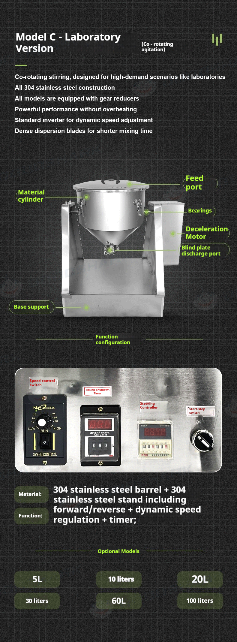 Dodoshark 360 Drum Mixer | Industrial Powder Blending Machine for Lab & Commercial Use