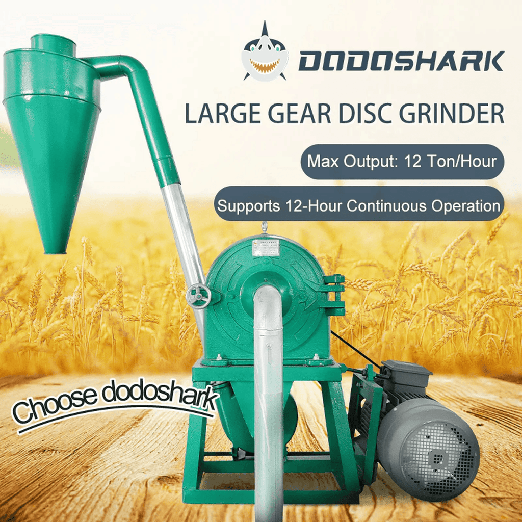 Dodoshark Claw and Disc Mill - High - Capacity Grinder with 12 Ton/Hour Output, 12+ Hours Continuous Operation - Dodoshark