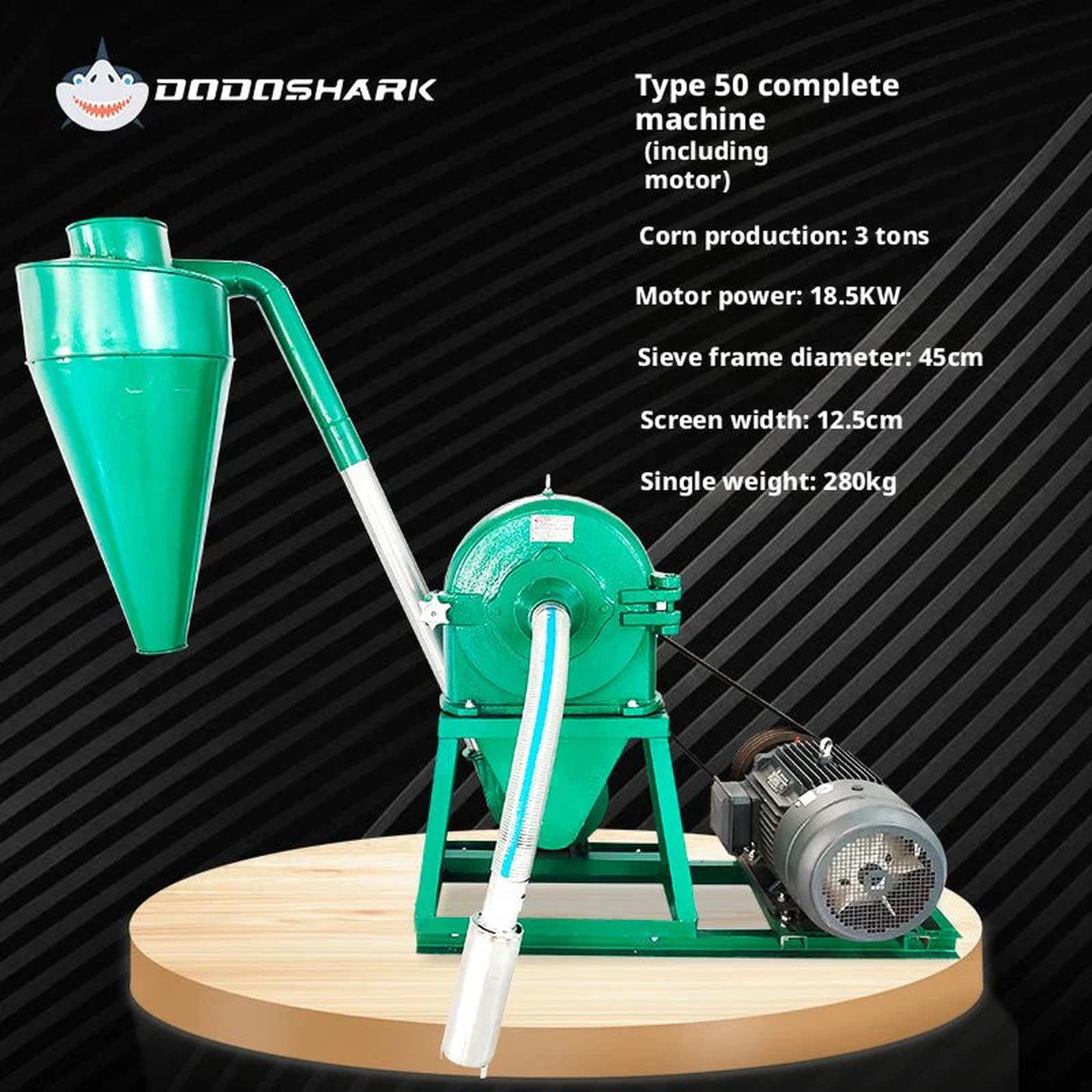 Dodoshark Claw and Disc Mill - High - Capacity Grinder with 12 Ton/Hour Output, 12+ Hours Continuous Operation - Dodoshark
