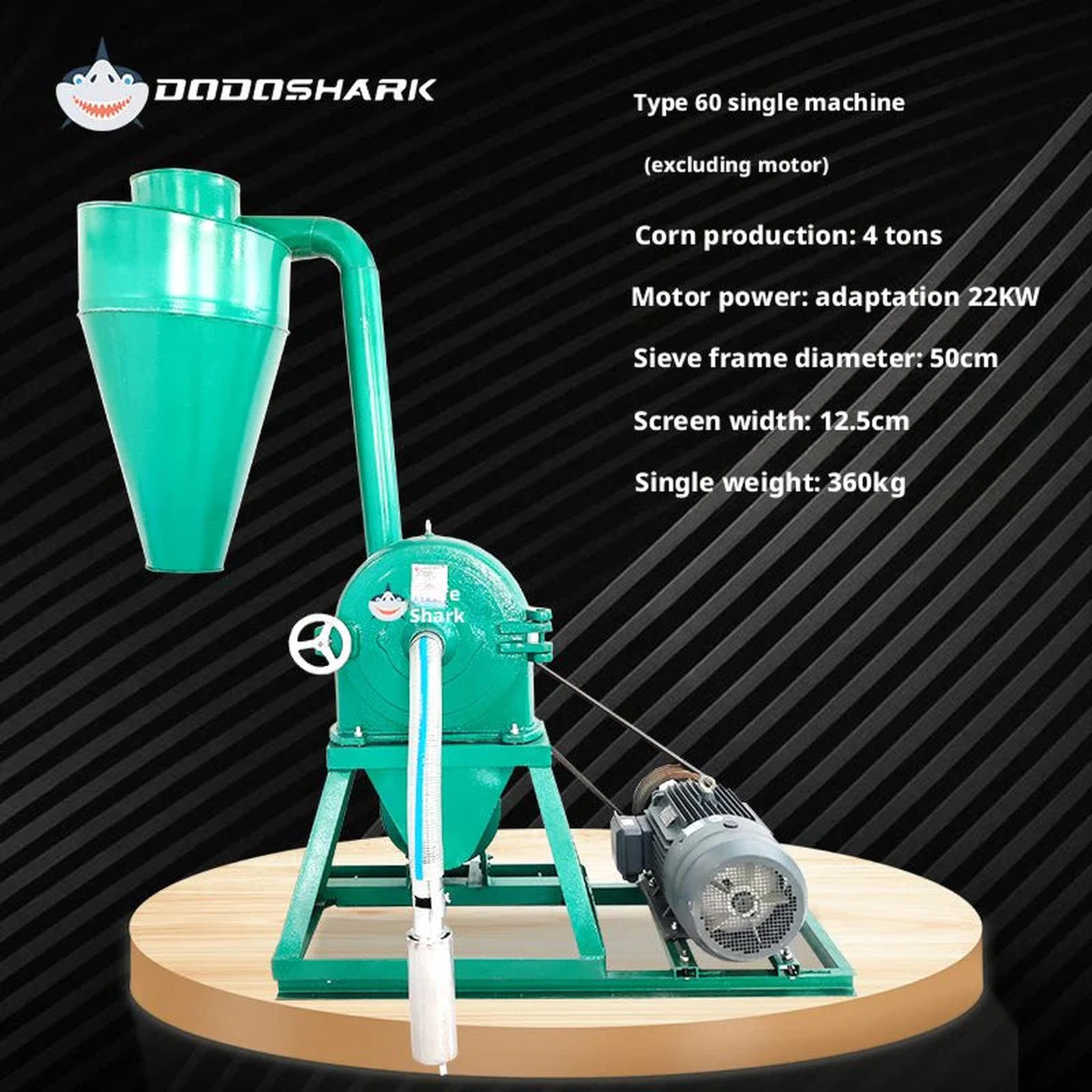 Dodoshark Claw and Disc Mill - High - Capacity Grinder with 12 Ton/Hour Output, 12+ Hours Continuous Operation - Dodoshark