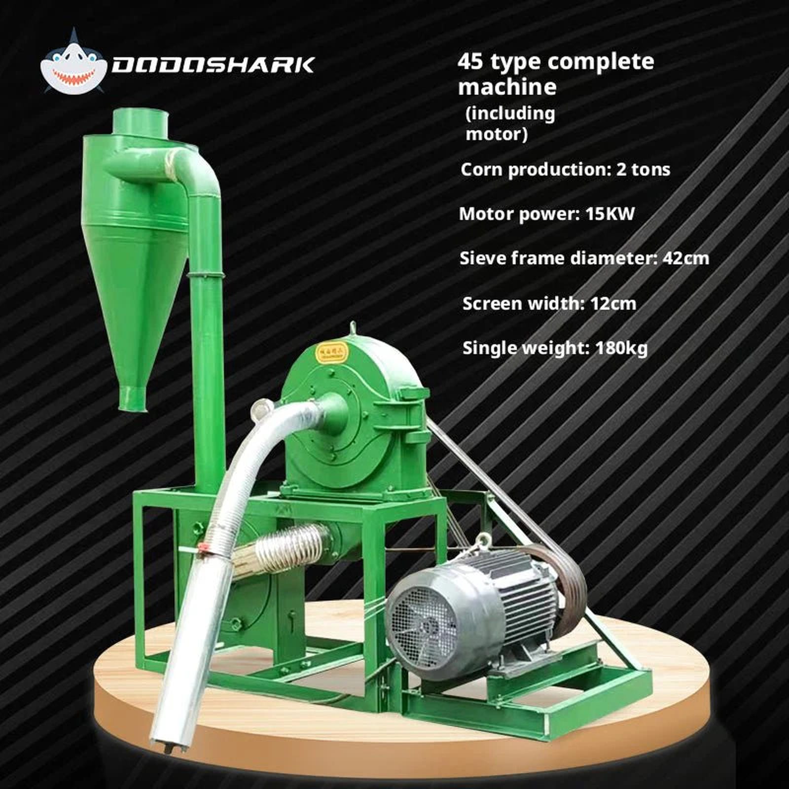 Dodoshark Claw and Disc Mill - High - Capacity Grinder with 12 Ton/Hour Output, 12+ Hours Continuous Operation - Dodoshark