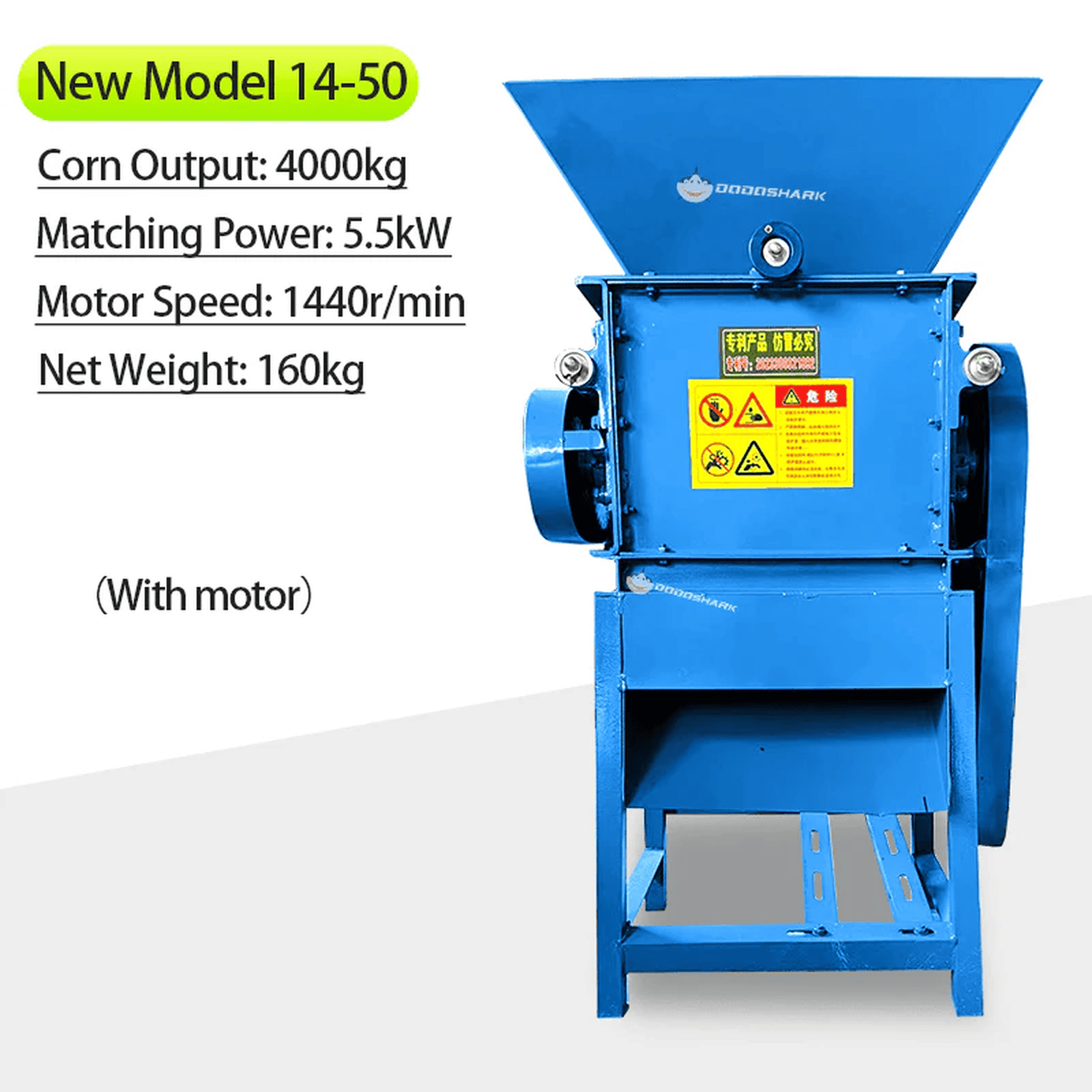 Dodoshark Commercial Double Roller Crusher | Grain Cracker for Corn, Peanuts, Sorghum, Soybeans (Farming & Food Processing) - Dodoshark