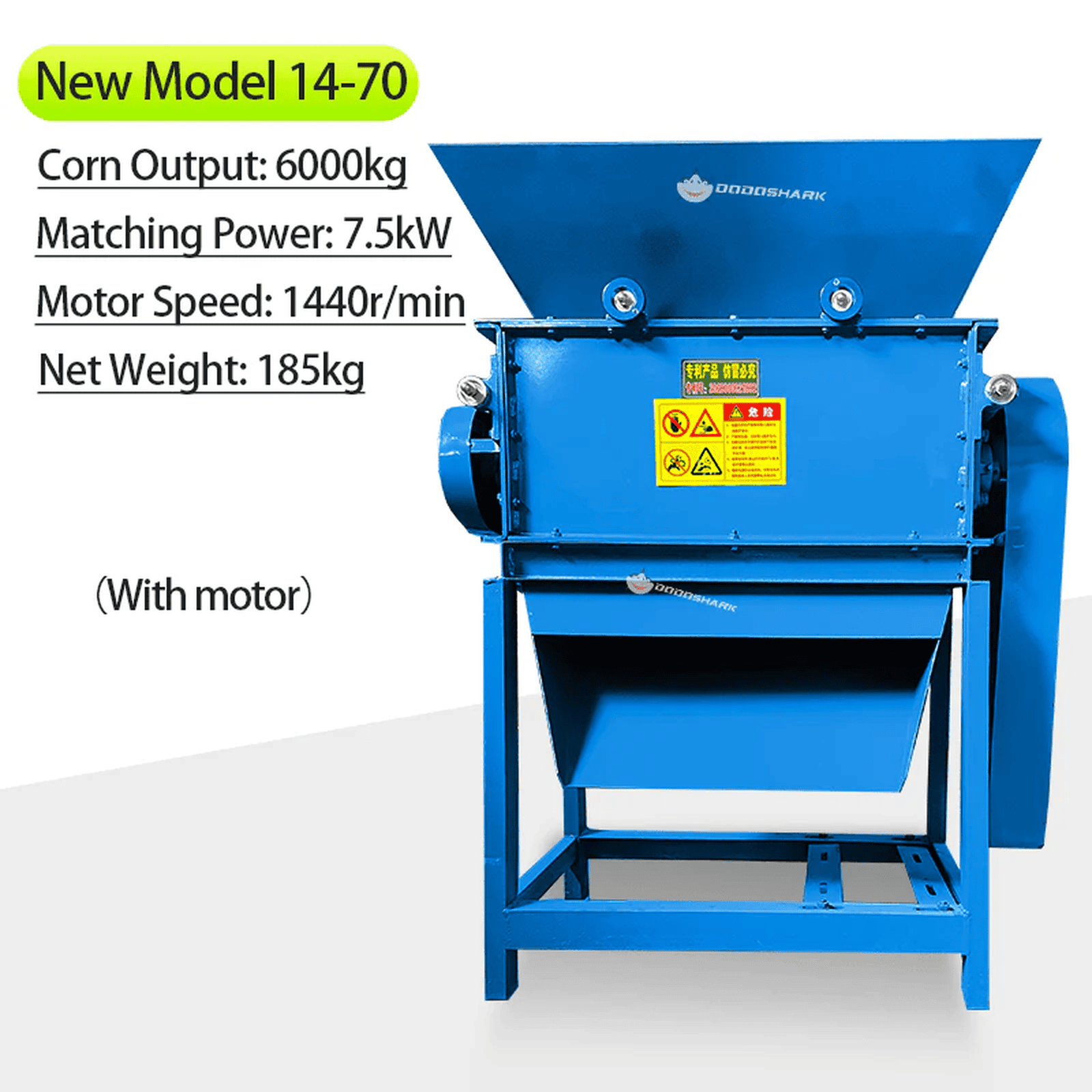 Dodoshark Commercial Double Roller Crusher | Grain Cracker for Corn, Peanuts, Sorghum, Soybeans (Farming & Food Processing) - Dodoshark