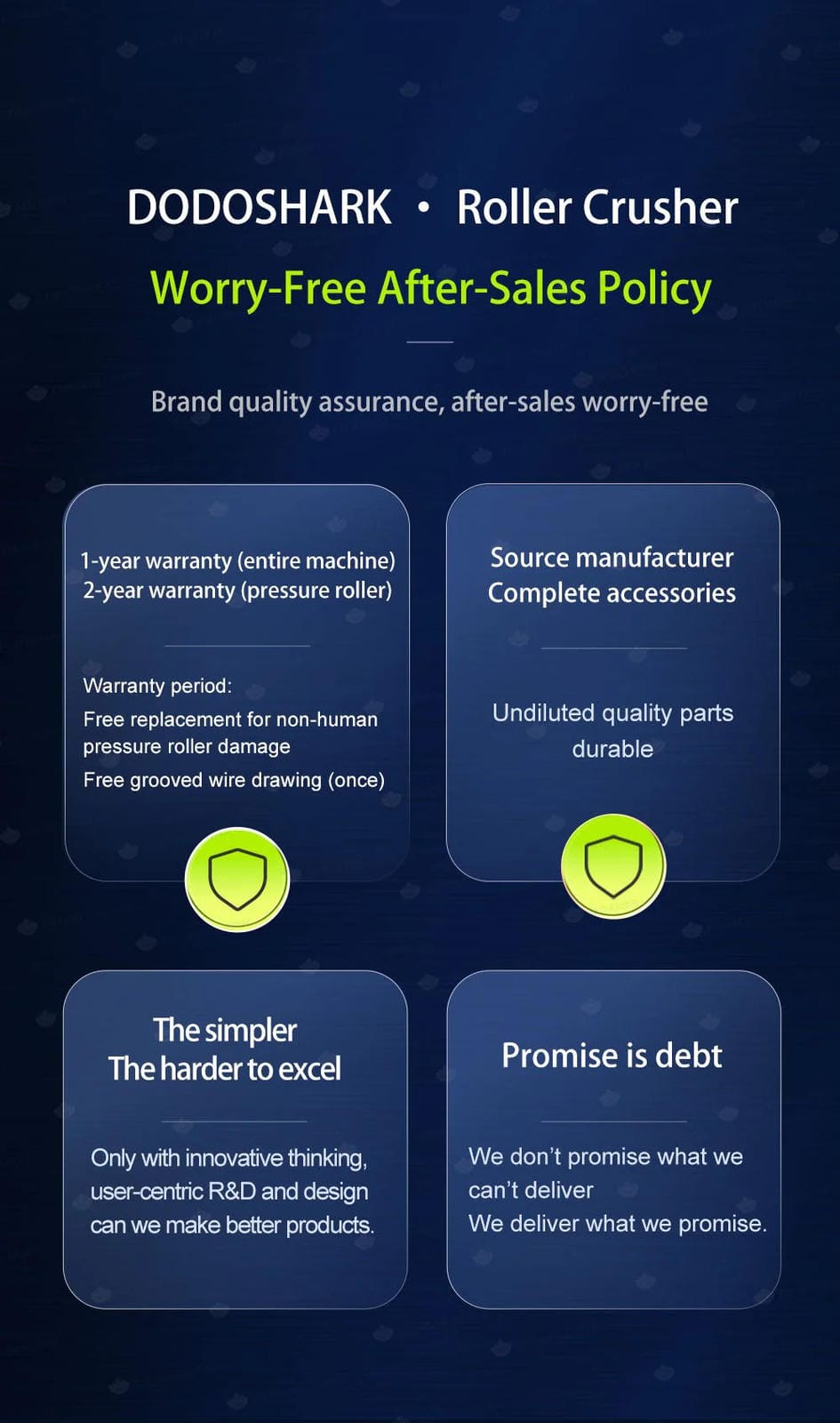 Dodoshark Commercial Double Roller Crusher | Grain Cracker for Corn, Peanuts, Sorghum, Soybeans (Farming & Food Processing) - Dodoshark