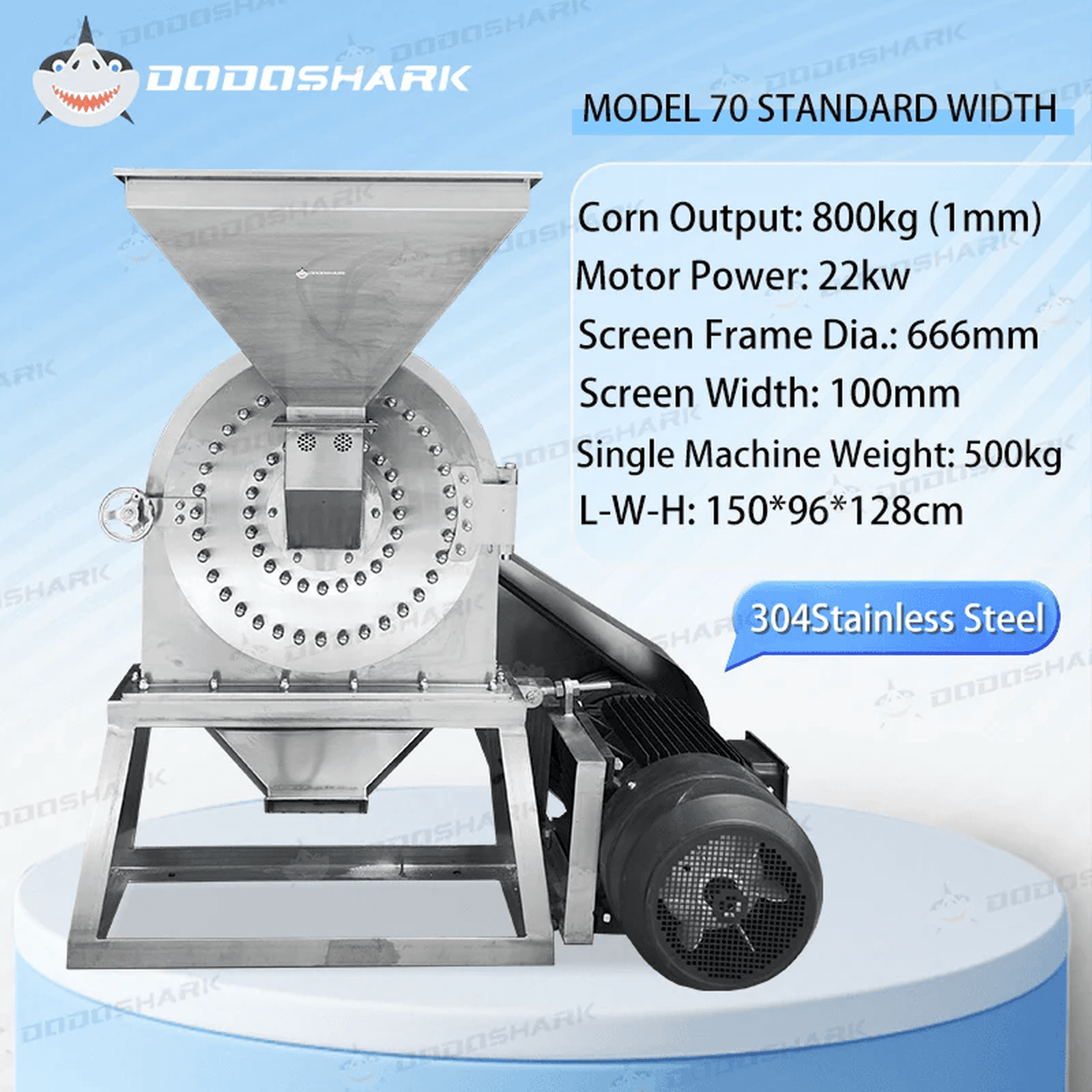 Dodoshark Commercial Stainless Steel Self - Priming Grinder | Tooth Disc Mill for Spices, Grains, TCM, Rice - Dodoshark