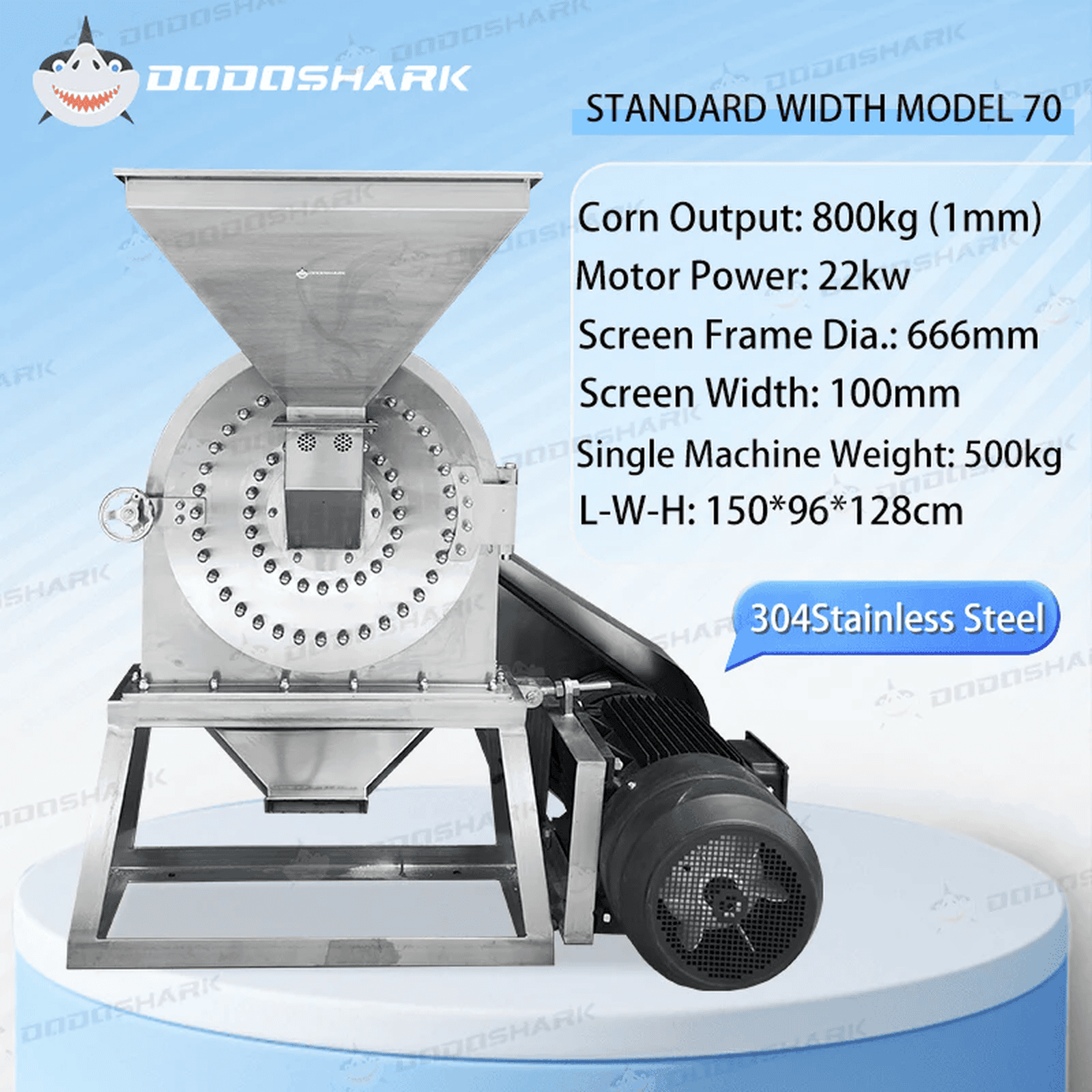 Dodoshark Commercial Stainless Steel Self - Priming Grinder | Tooth Disc Mill for Spices, Grains, TCM, Rice - Dodoshark