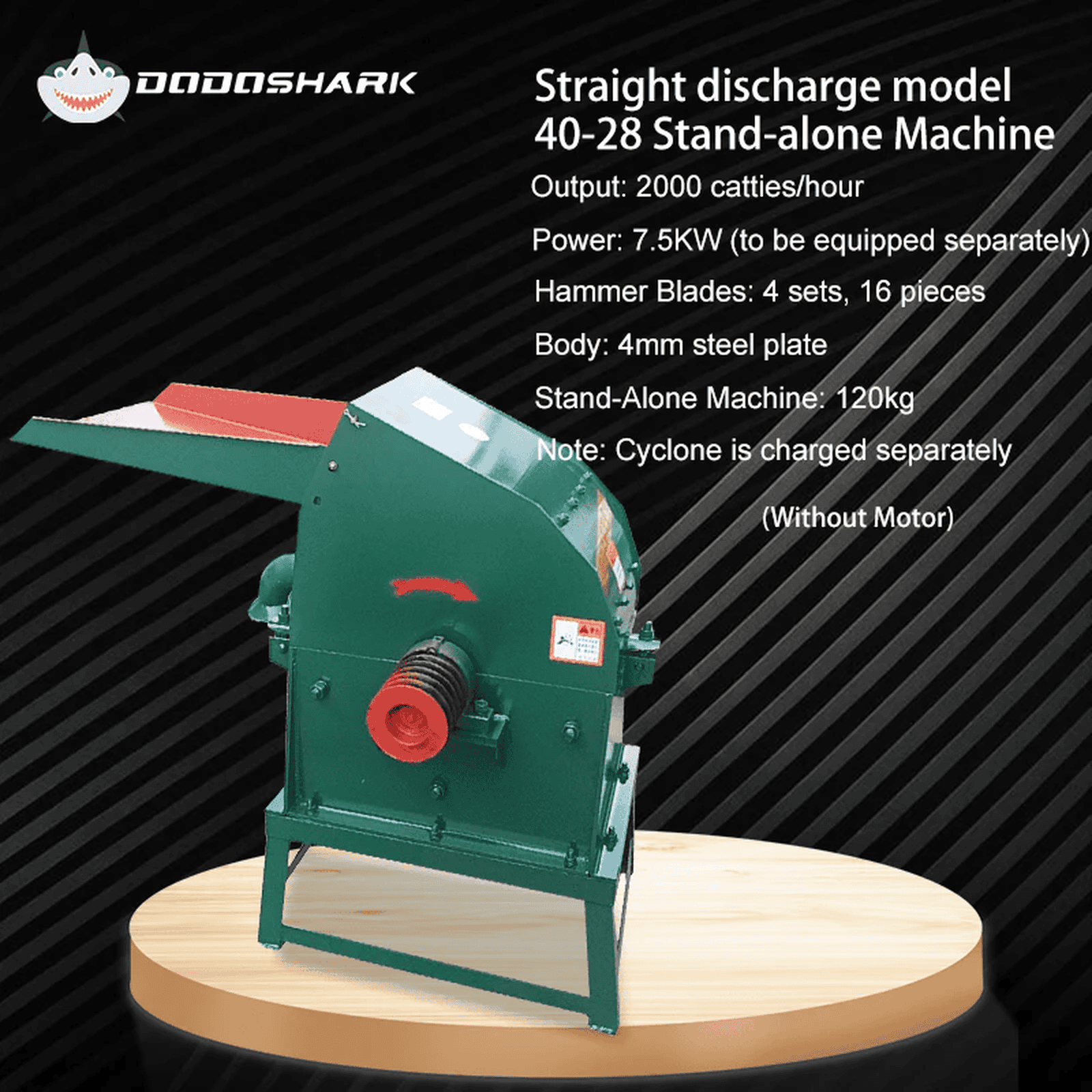 Dodoshark Industrial Hammer Mill | Commercial Grinder for Grains, Forage, Biomass - Dodoshark