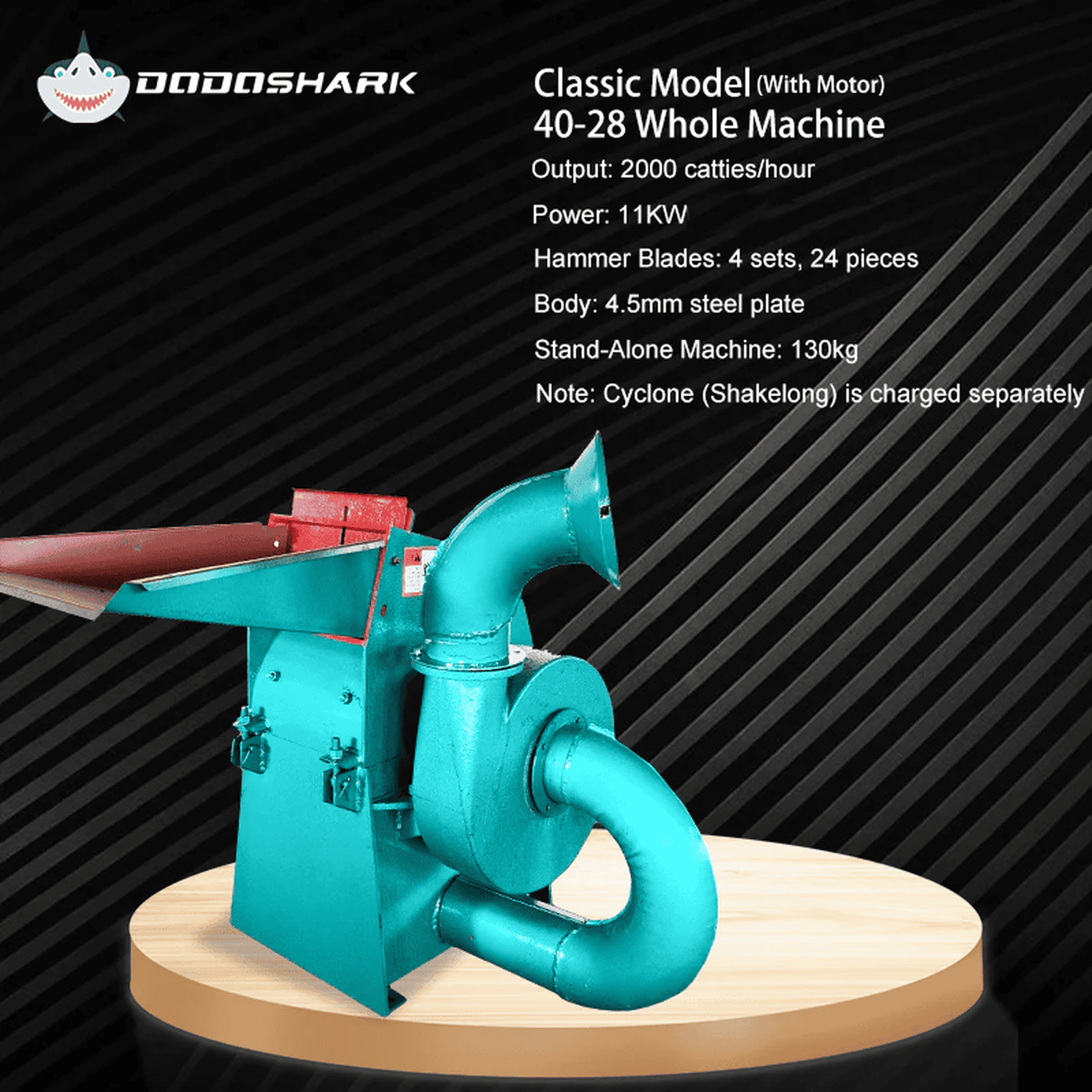 Dodoshark Industrial Hammer Mill | Commercial Grinder for Grains, Forage, Biomass - Dodoshark