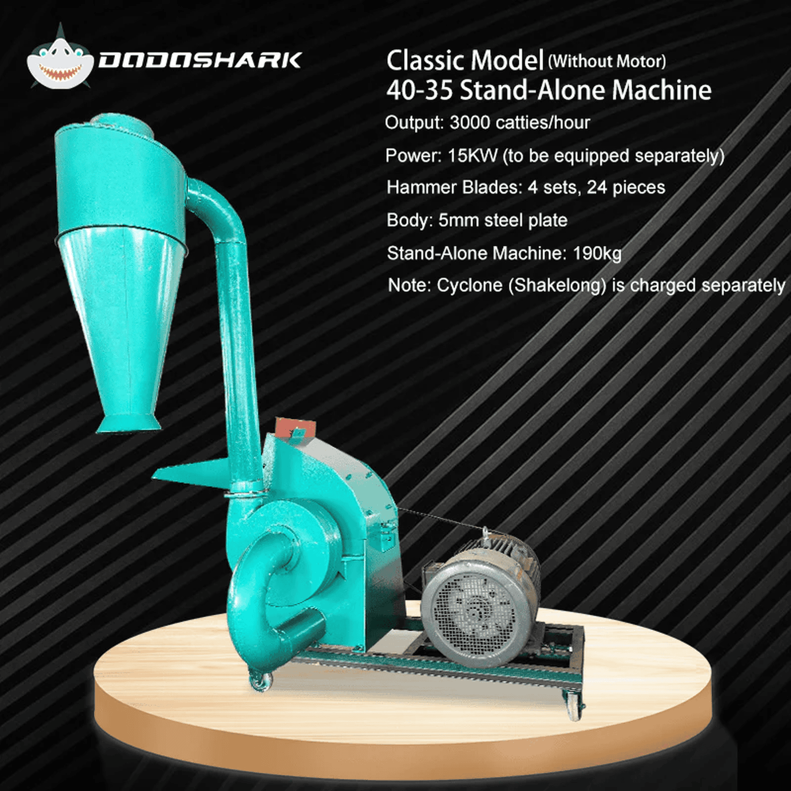 Dodoshark Industrial Hammer Mill | Commercial Grinder for Grains, Forage, Biomass - Dodoshark