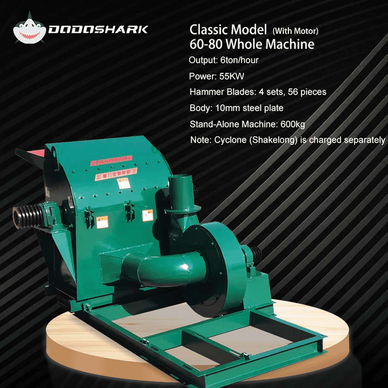 Dodoshark Industrial Hammer Mill | Commercial Grinder for Grains, Forage, Biomass - Dodoshark