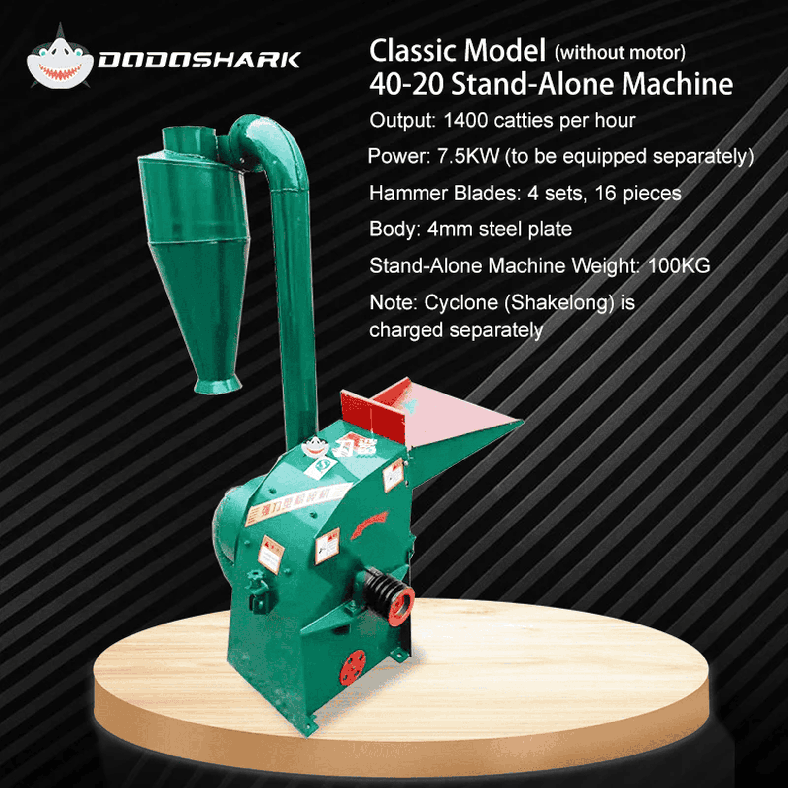 Dodoshark Industrial Hammer Mill | Commercial Grinder for Grains, Forage, Biomass - Dodoshark