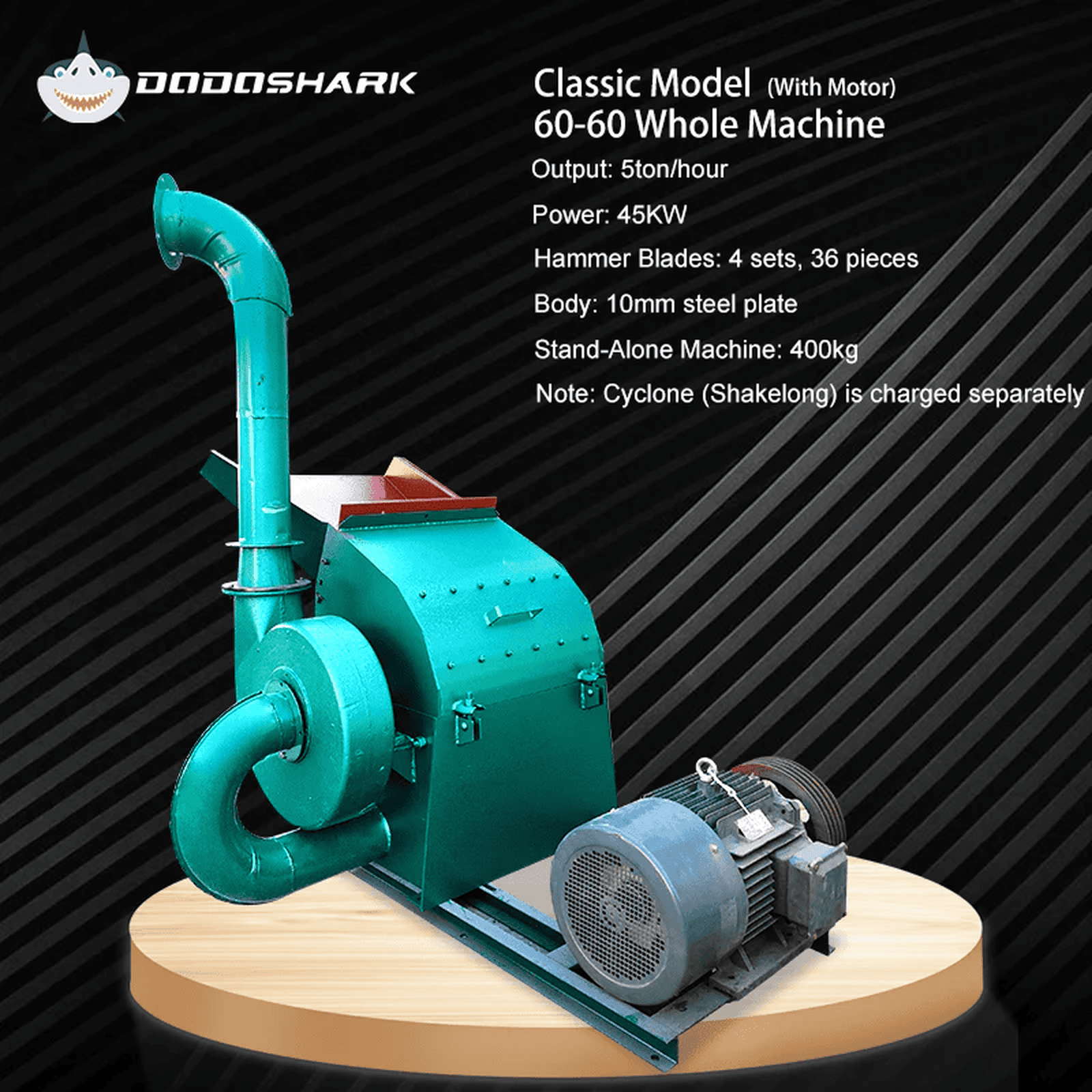 Dodoshark Industrial Hammer Mill | Commercial Grinder for Grains, Forage, Biomass - Dodoshark