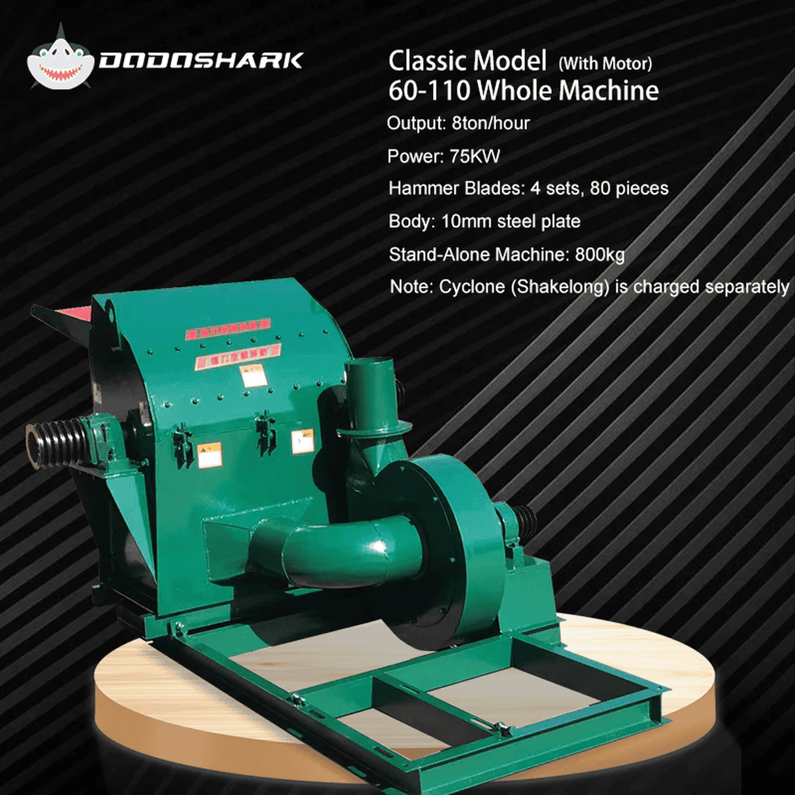 Dodoshark Industrial Hammer Mill | Commercial Grinder for Grains, Forage, Biomass - Dodoshark
