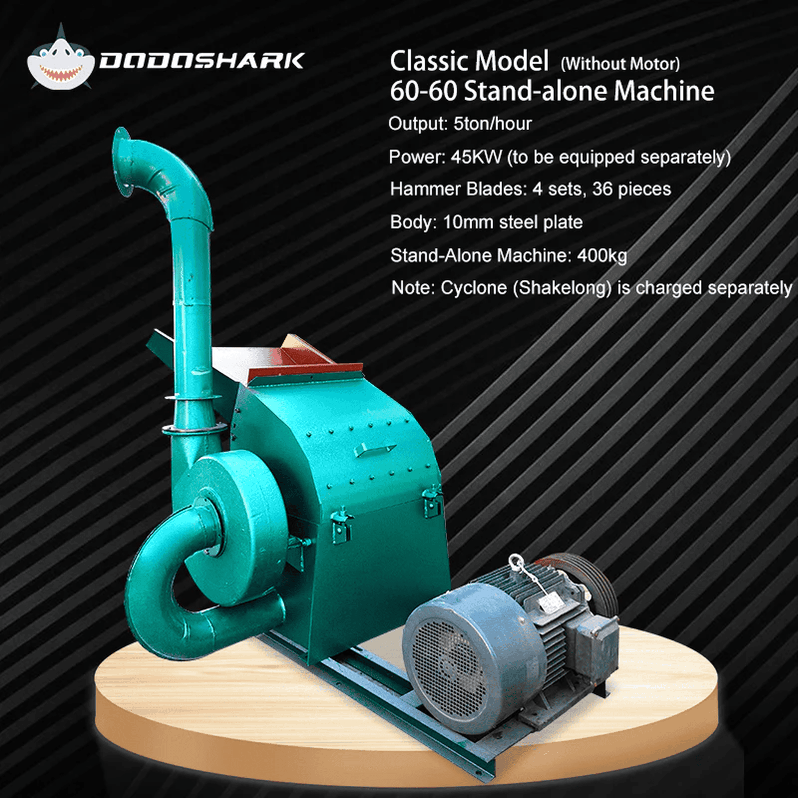 Dodoshark Industrial Hammer Mill | Commercial Grinder for Grains, Forage, Biomass - Dodoshark