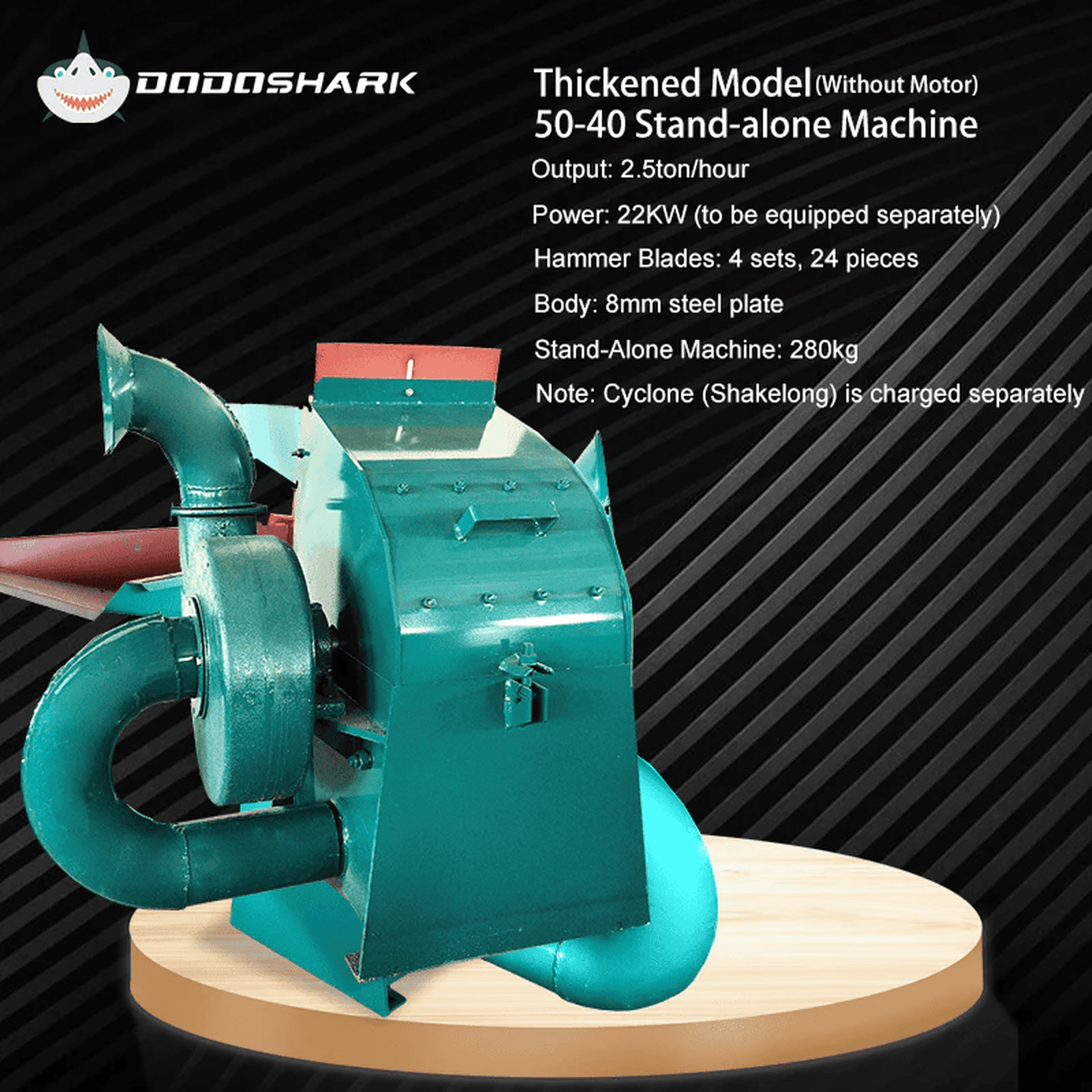 Dodoshark Industrial Hammer Mill | Commercial Grinder for Grains, Forage, Biomass - Dodoshark