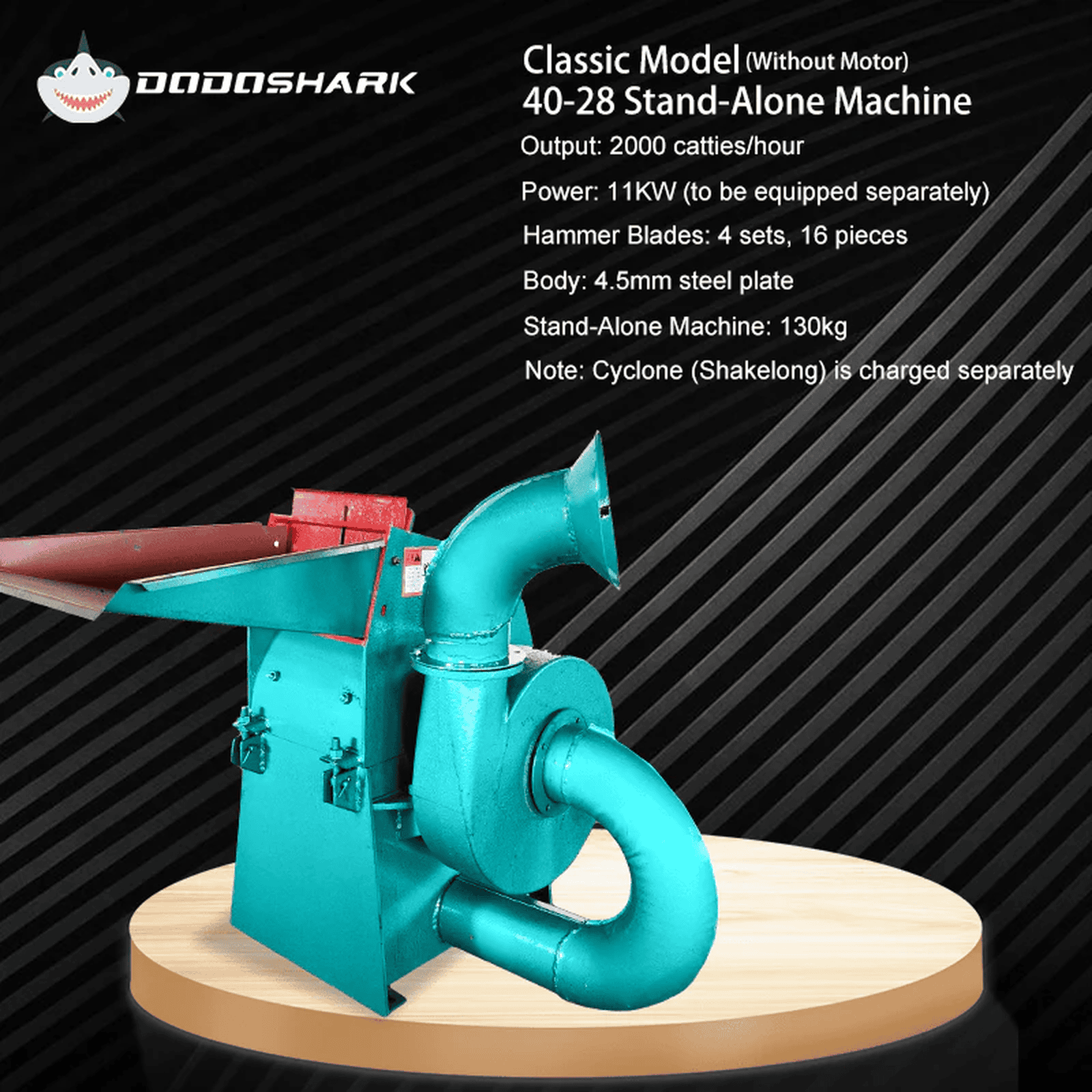 Dodoshark Industrial Hammer Mill | Commercial Grinder for Grains, Forage, Biomass - Dodoshark