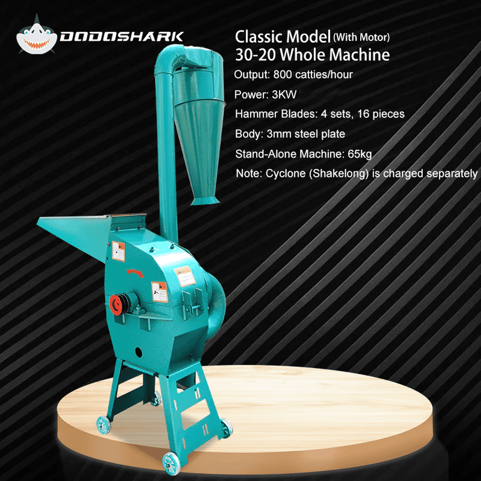 Dodoshark Industrial Hammer Mill | Commercial Grinder for Grains, Forage, Biomass - Dodoshark