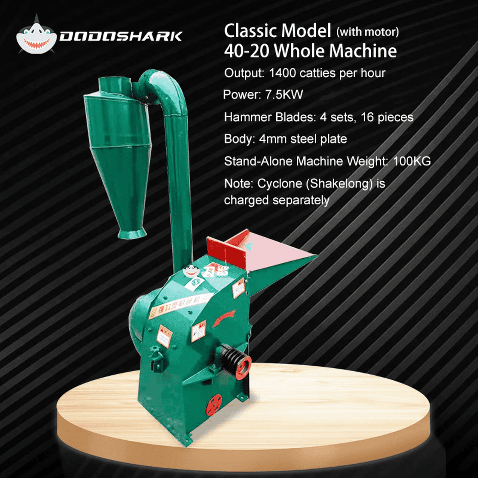 Dodoshark Industrial Hammer Mill | Commercial Grinder for Grains, Forage, Biomass - Dodoshark