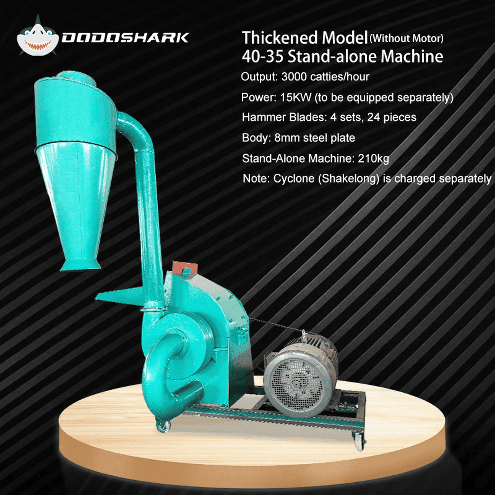 Dodoshark Industrial Hammer Mill | Commercial Grinder for Grains, Forage, Biomass - Dodoshark