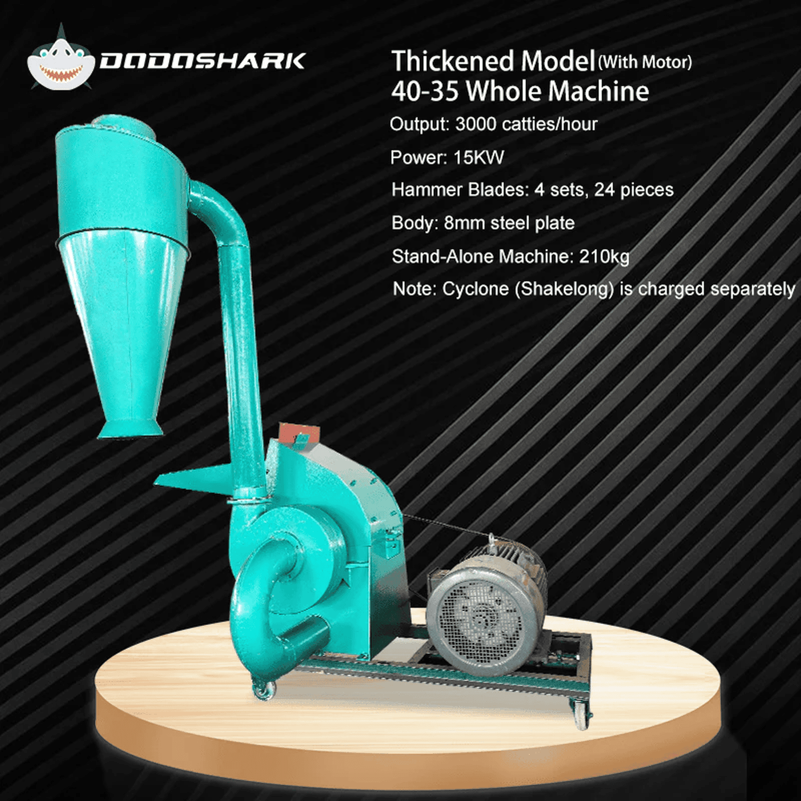 Dodoshark Industrial Hammer Mill | Commercial Grinder for Grains, Forage, Biomass - Dodoshark