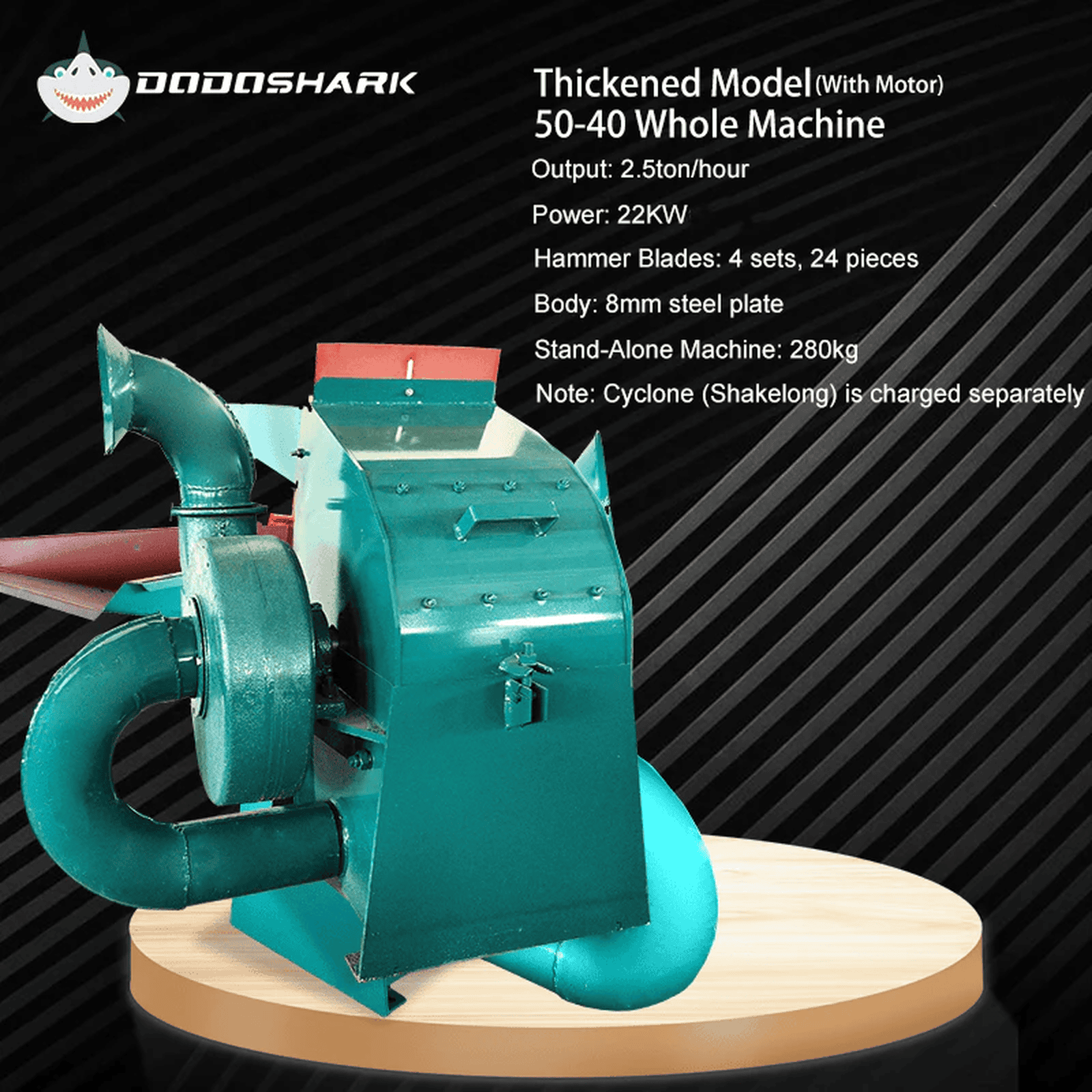Dodoshark Industrial Hammer Mill | Commercial Grinder for Grains, Forage, Biomass - Dodoshark
