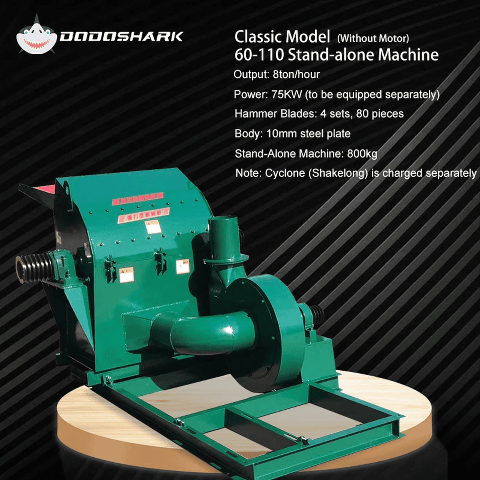 Dodoshark Industrial Hammer Mill | Commercial Grinder for Grains, Forage, Biomass - Dodoshark