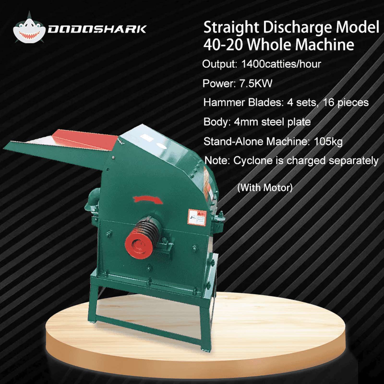 Dodoshark Industrial Hammer Mill | Commercial Grinder for Grains, Forage, Biomass - Dodoshark